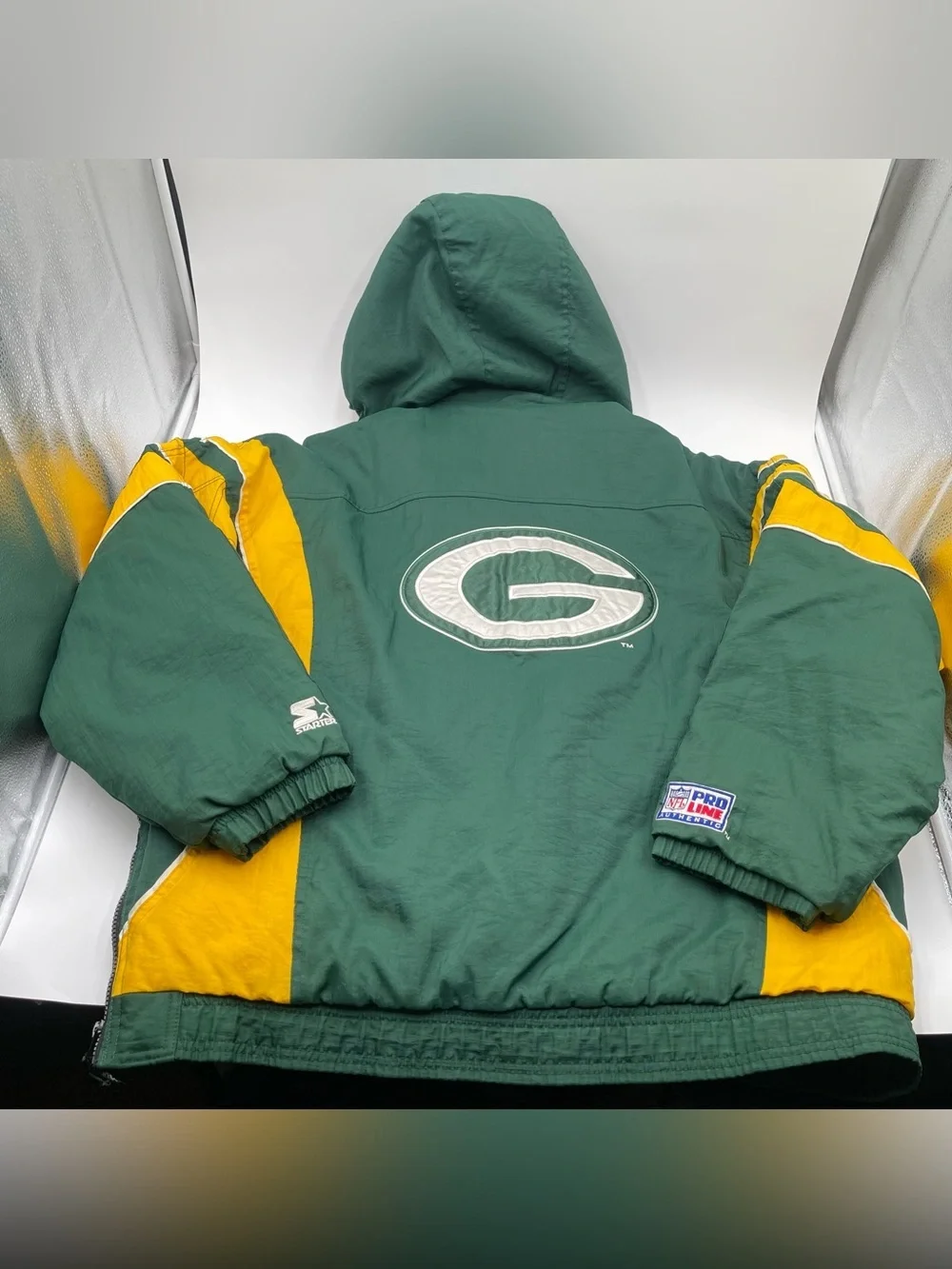VTG 90s Green Bay Packers Pullover Proline 1/2 Zip Starter Jacket Adult Size XL